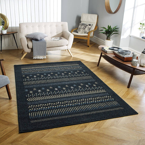 Image of Zante Blue Area Rug RUGSANDROOMS 