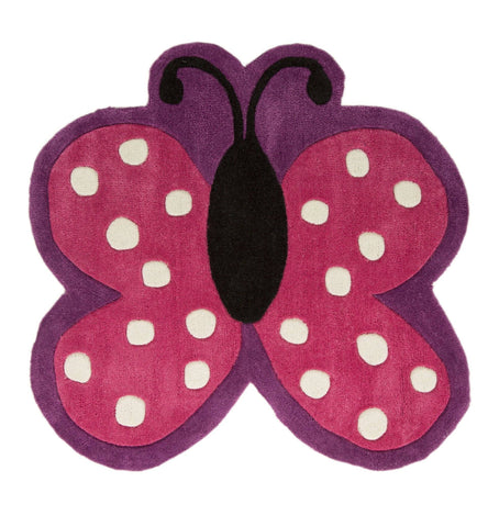 Image of Polka Butterfly Kids Rug RUGSANDROOMS 