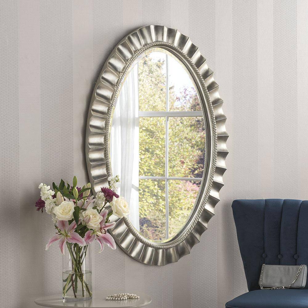 Silver Art Accent Mirror RUGSANDROOMS 