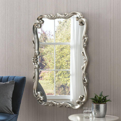 Silver Accent Wall Mirror RUGSANDROOMS 
