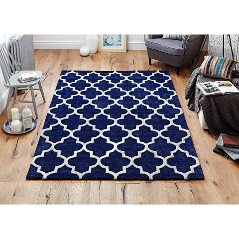 Image of Moroccan Blue Area Rug Rugs & Rooms 