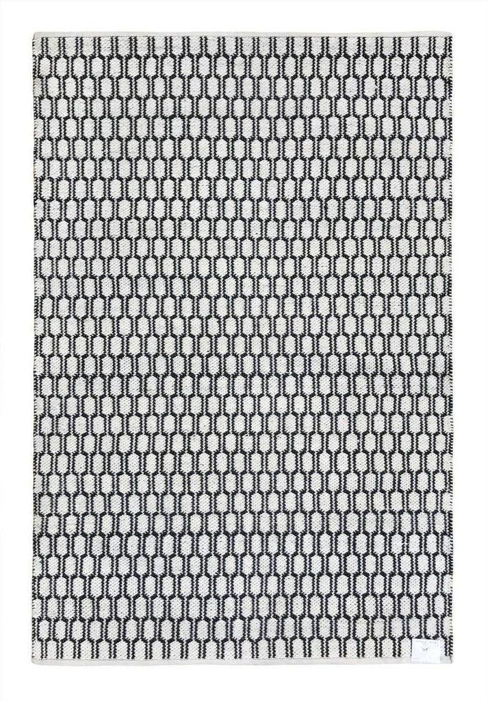 Aria Black Indoor/ Outdoor Reversible Polyester Recycled Fibre Rug RUGSANDROOMS 