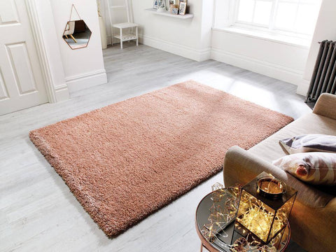 Axel Rose Gold Shaggy Rug RUGSANDROOMS 