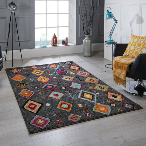 Image of Tribal Charcoal Area Rug RUGSANDROOMS 