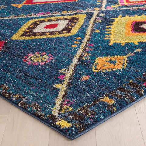 Image of Tribal Blue Area Rug RUGSANDROOMS 