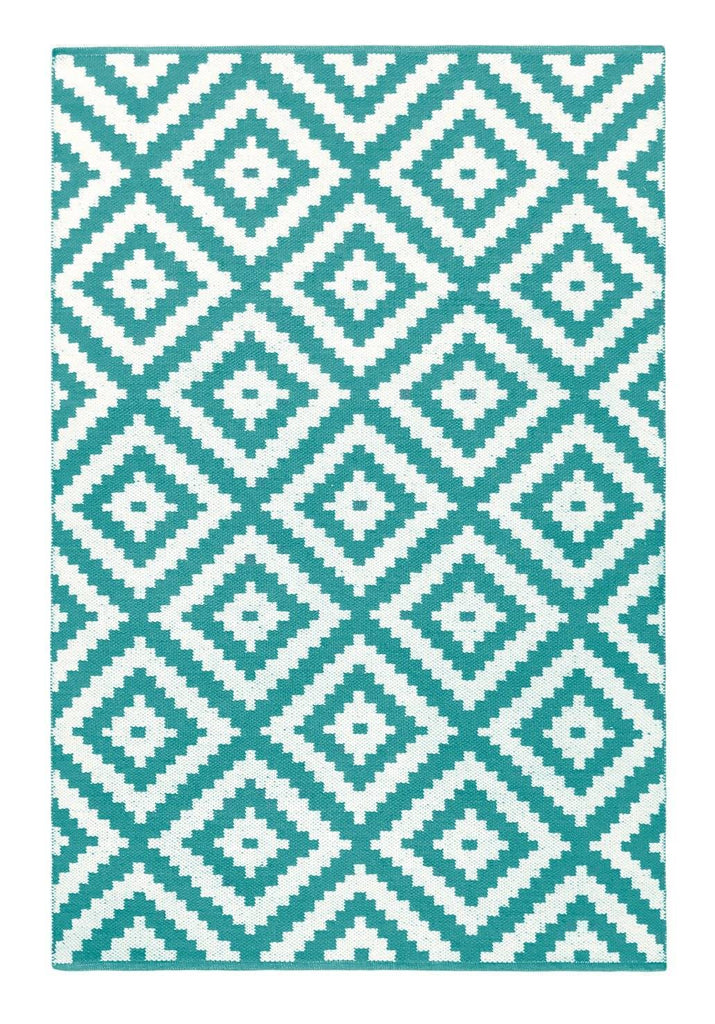 Ava Turquoise Indoor/ Outdoor Reversible Polyester Recycled Fibre Rug RUGSANDROOMS 