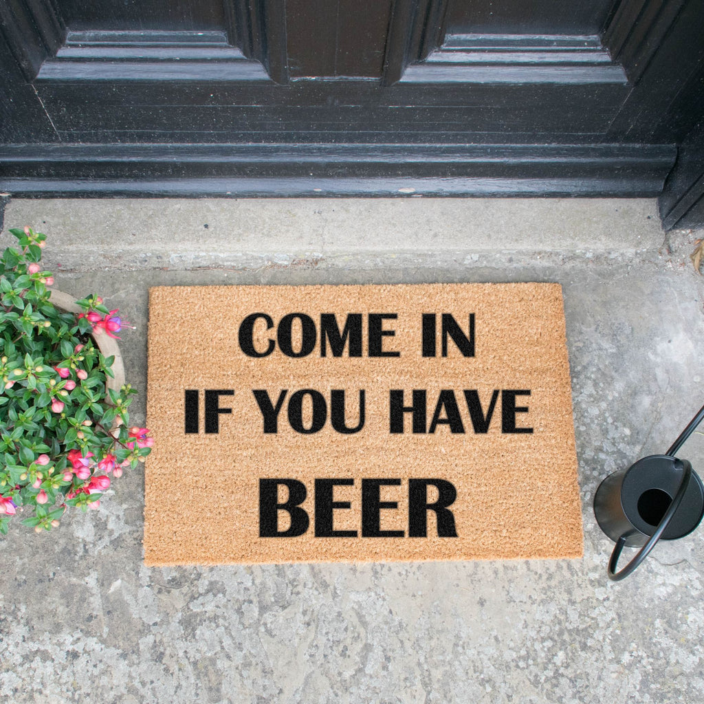Come again and bring beer doormat RUGSANDROOMS 