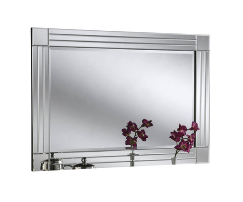 Image of Rectangle Ornate Silver Mirror RUGSANDROOMS 