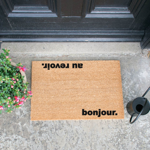 Bonjour, Au Revoir Doormat RUGSANDROOMS 
