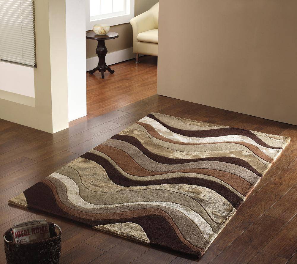 Regina Brown/Taupe Area Rug RUGSANDROOMS 