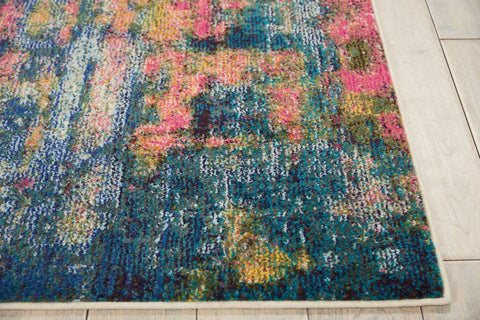 Image of Nourison Blue/Yellow Area Rug RUGSANDROOMS 