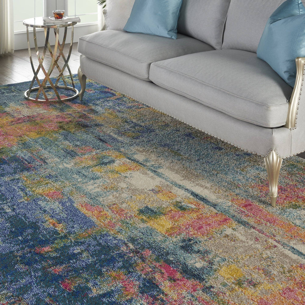 Nourison Blue/Yellow Area Rug RUGSANDROOMS 