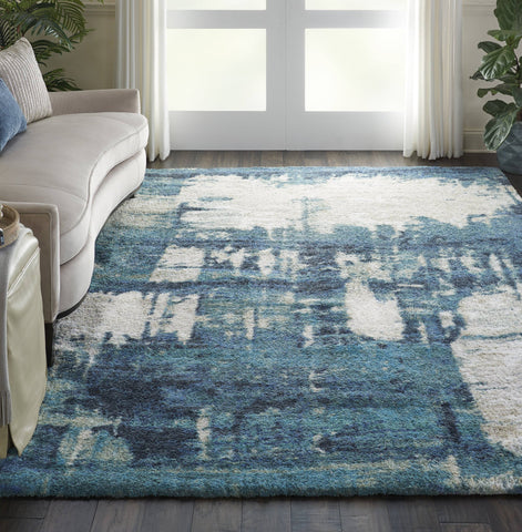 Image of Corsica Shag Blue Area Rug RUGSANDROOMS 