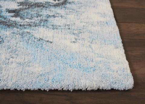 Image of Shaggy Blue/Multi Area Rug RUGSANDROOMS 