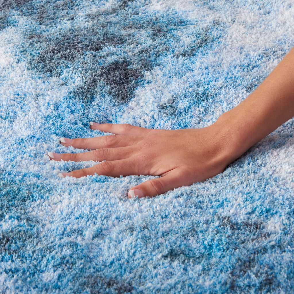 Shaggy Blue/Multi Area Rug RUGSANDROOMS 