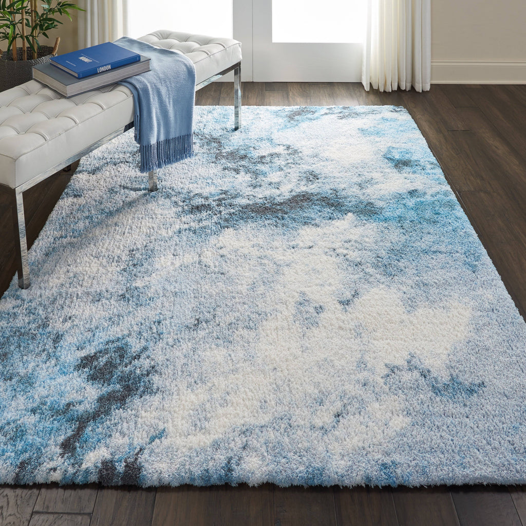 Shaggy Blue/Multi Area Rug RUGSANDROOMS 