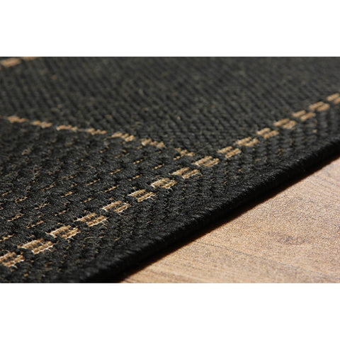 Image of Flat Weave Black Area Rug RUGSANDROOMS 