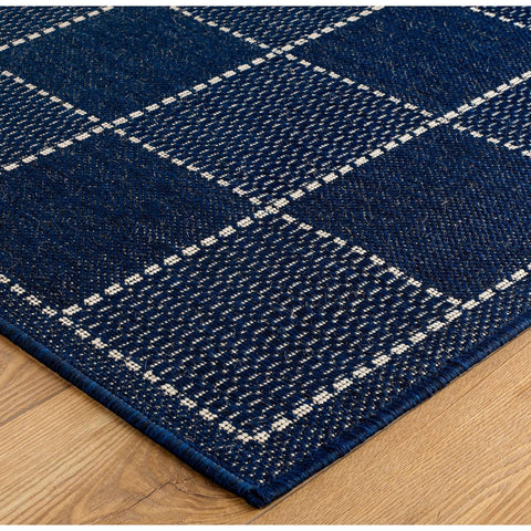 Image of Flat Weave Blue Area Rug RUGSANDROOMS 