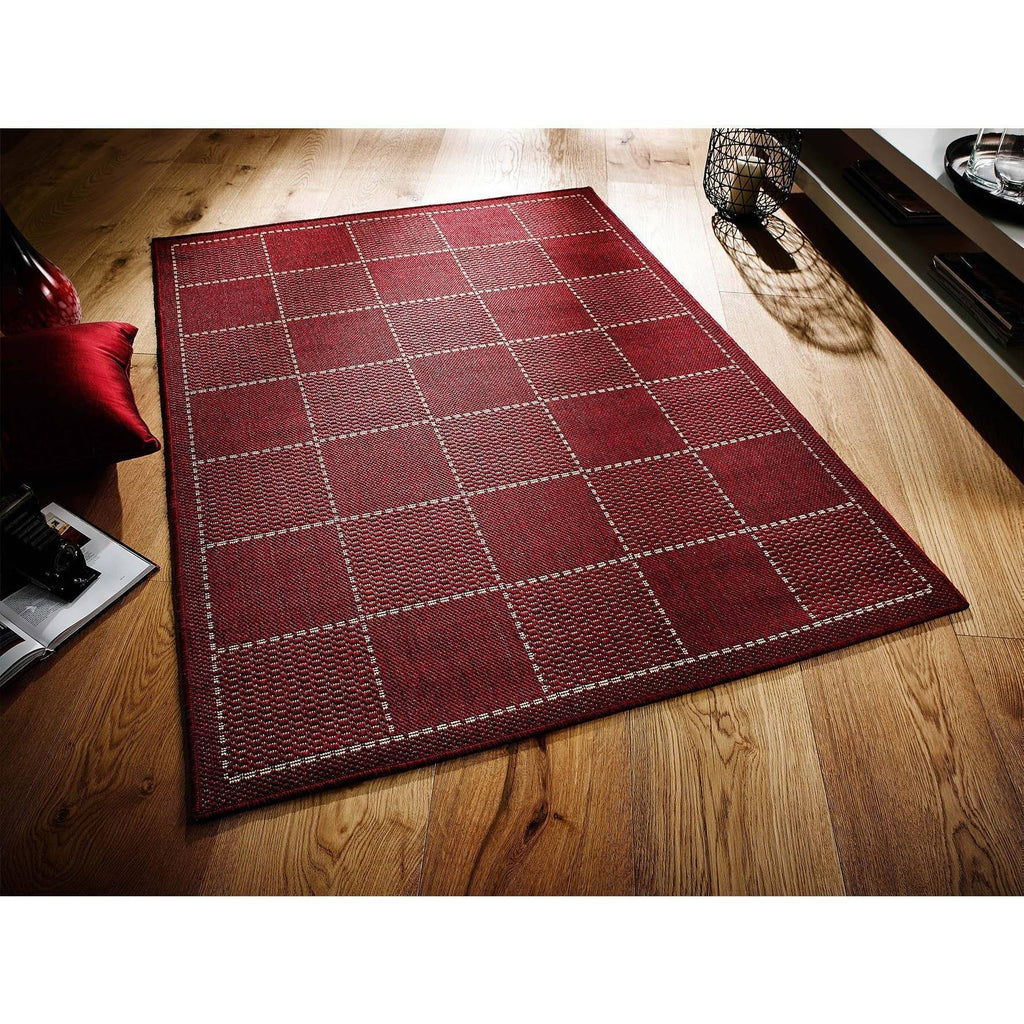 Flat Weave Red Area Rug RUGSANDROOMS 
