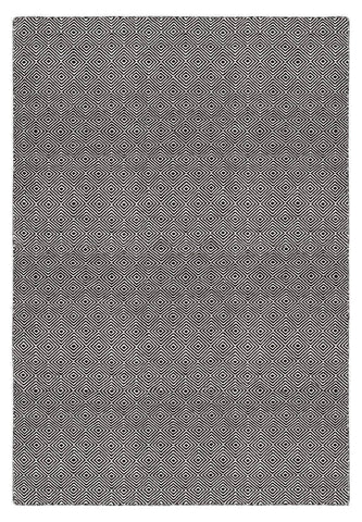 Image of Solitaire Black Indoor/ Outdoor Reversible Polyester Recycled Fibre Rug RUGSANDROOMS 