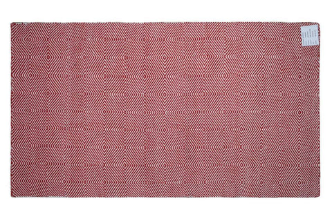 Image of Diamond Red Indoor/ Outdoor Reversible Polyester Recycled Fibre Rug RUGSANDROOMS 
