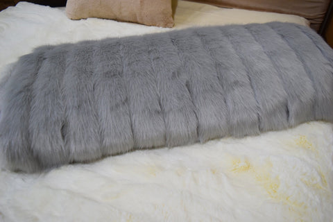 Silver Decking Faux Fur Throw RUGSANDROOMS 