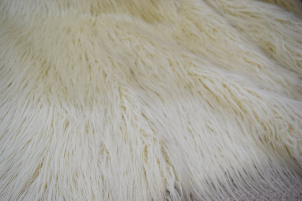 Afghan Ivory Faux Fur Throw RUGSANDROOMS 