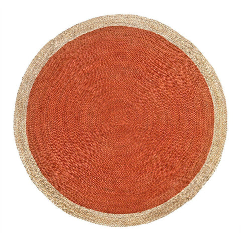 Image of Oculus Handmade Round Jute Rug , Natural Orange cvsonia 