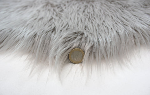 Image of Light Grey Faux Fur Sheep Skin RUGSANDROOMS 