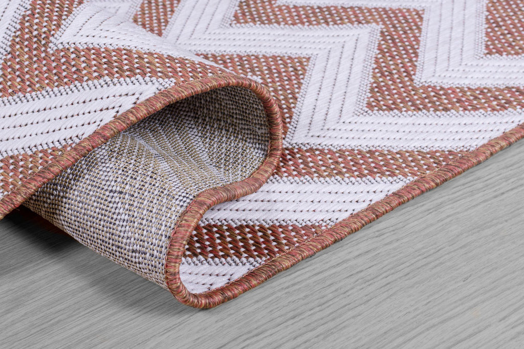 Orange Zig Zag Outdoor Indoor Area Rug RUGSANDROOMS 