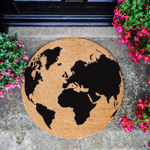 Globe Circle Doormat RUGSANDROOMS 