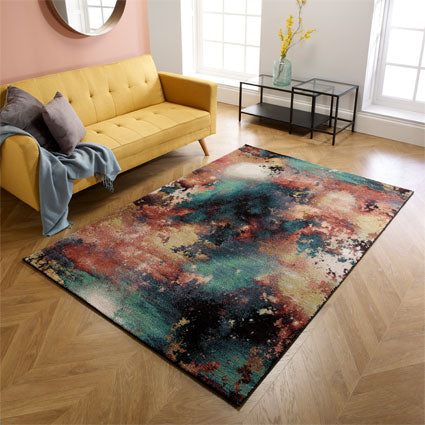 Image of Fleur Pink / Turquoise Floral Area Rug