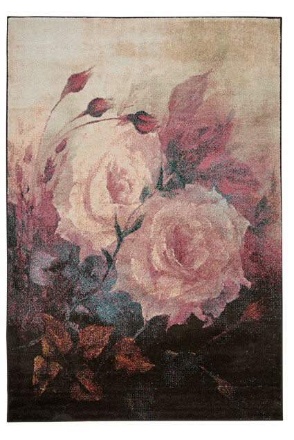 Fleur Pink Rose Floral Area Rug