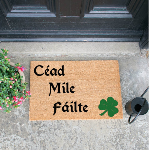 Cead Mile Failte Green Doormat