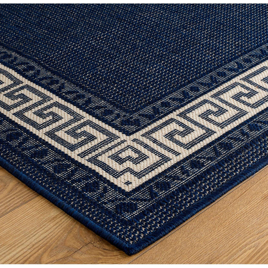 Greek Flatweave Blue Area Rug RUGSANDROOMS 