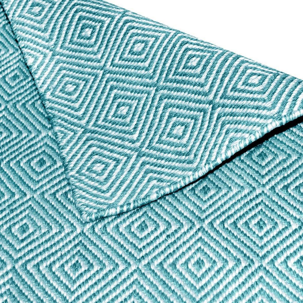 Diamond Turquoise Indoor/ Outdoor Reversible Polyester Recycled Fibre Rug RUGSANDROOMS 