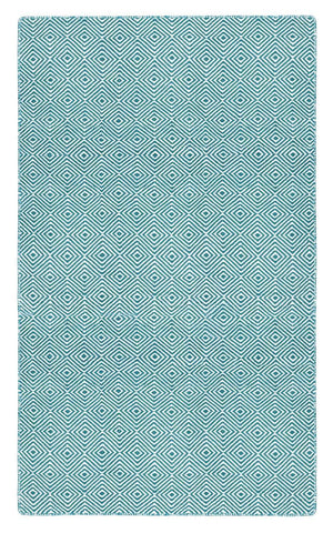 Image of Diamond Turquoise Indoor/ Outdoor Reversible Polyester Recycled Fibre Rug RUGSANDROOMS 