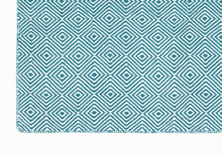 Diamond Turquoise Indoor/ Outdoor Reversible Polyester Recycled Fibre Rug RUGSANDROOMS 