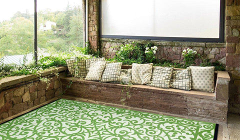 Image of Gala Herbal Garden & Ivory Indoor-Outdoor Reversible Rug cvsonia 