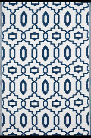 Image of Modern Dark Blue & White Indoor-Outdoor Reversible Rug cvsonia 