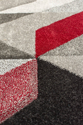 Image of Arna Grey/Red Area Rug RUGSANDROOMS 