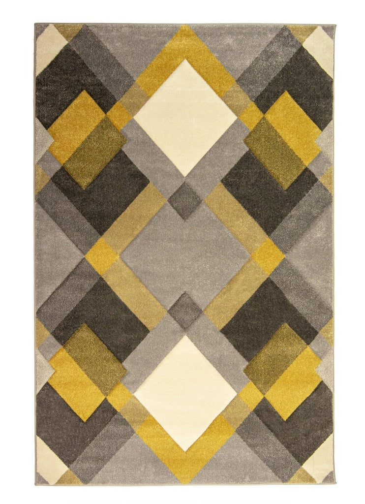 Nimi Grey/Ochre Area Rug RUGSANDROOMS 