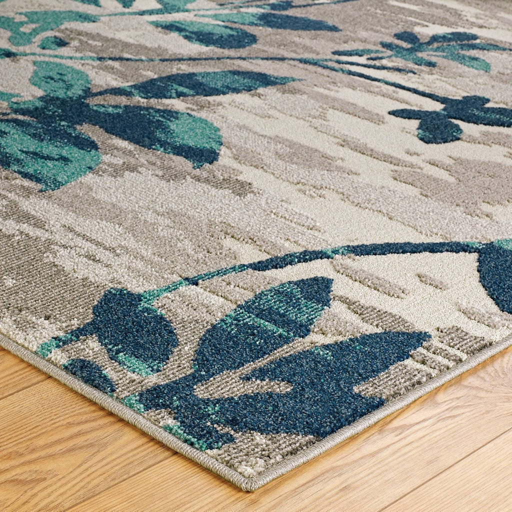 Hana Grey/Blue Area Rug RUGSANDROOMS 