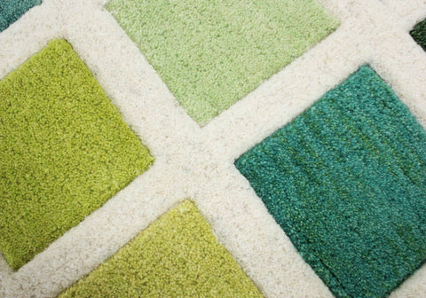 Image of Roselle Green/Cream Area Rug RUGSANDROOMS 