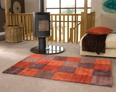Image of Mabel Rust/Chocolate Area Rug RUGSANDROOMS 