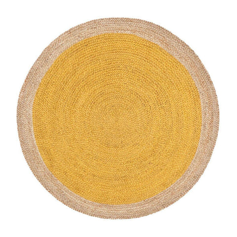 Image of Oculus Handmade Round Jute Rug , Natural Yellow cvsonia 