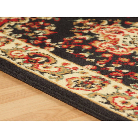 Image of Shan Black/Red Area Rug RUGSANDROOMS 