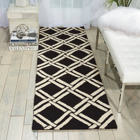 Image of Nourison Black/White Area Rug RUGSANDROOMS 