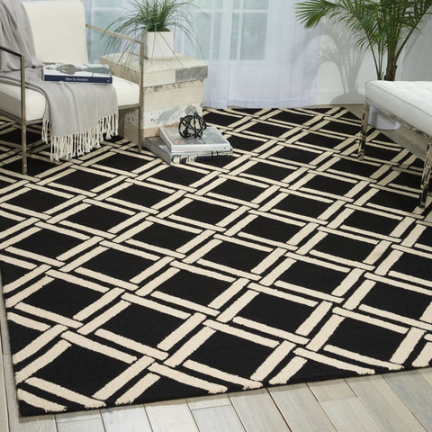 Image of Nourison Black/White Area Rug RUGSANDROOMS 