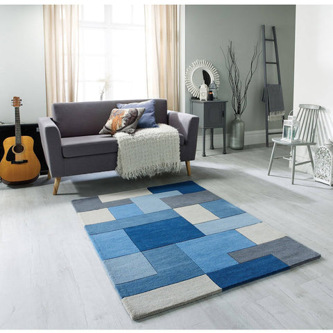 Lex Blue Area Rug RUGSANDROOMS 